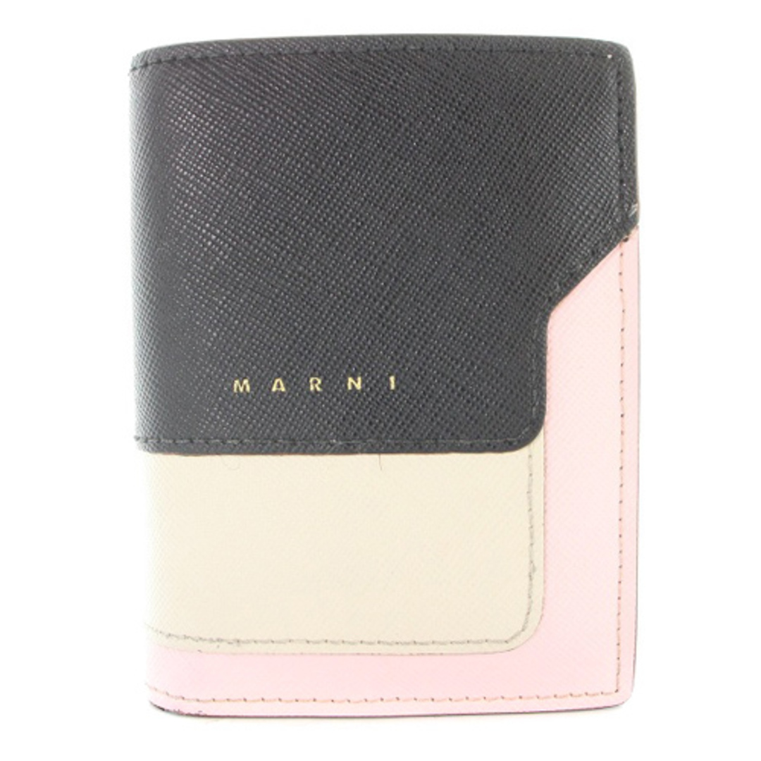 美品✨マルニ MARNI 二つ折り財布 ブラック　小銭入れ付き