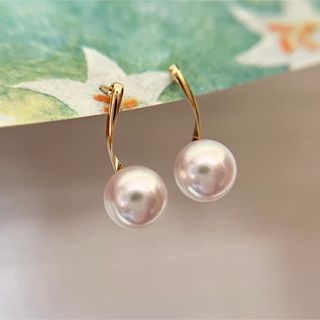 アコヤパールピアス6-6.5/K18/イエローゴールド/テリ抜群/日本製の通販