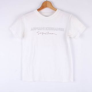 アルマーニエクスチェンジ(ARMANI EXCHANGE)のアルマーニエクスチェンジ Tシャツ 半袖 コットン100% ロゴ 無地 トップス USA製 白  レディース Sサイズ ホワイト ARMANI EXCHANGE(Tシャツ(半袖/袖なし))