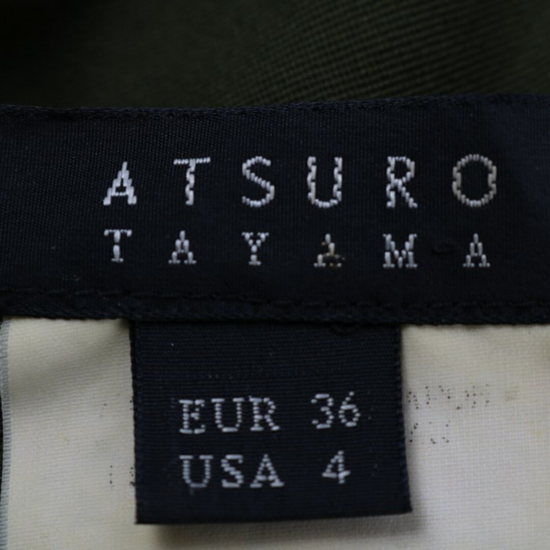 アツロウ タヤマ ロングワンピース 7分袖 ウール100% 無地 日本製 レディース 36サイズ グリーン ATSURO TAYAMA 1