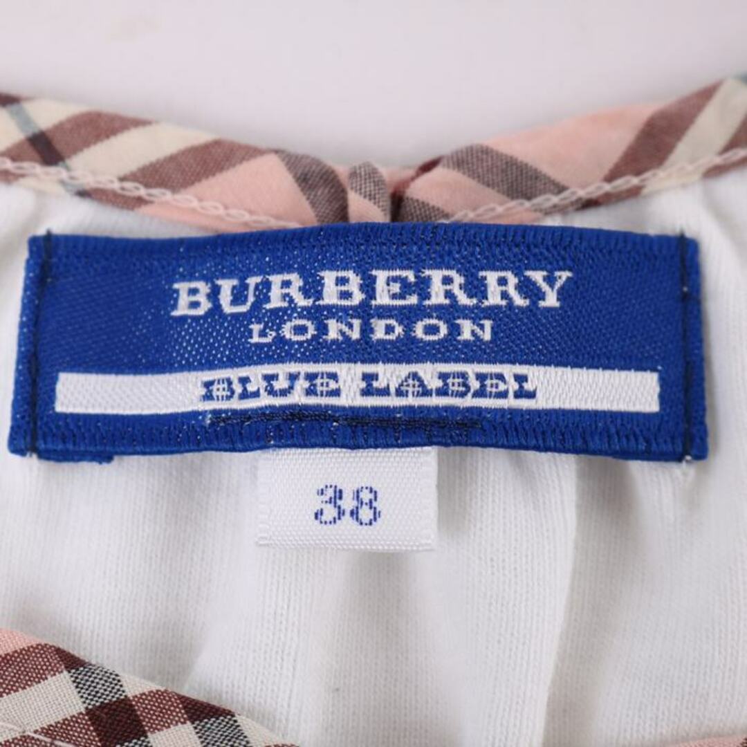 BURBERRY(バーバリー)のバーバリー Tシャツ カットソー フレンチスリーブ コットン100% ノバチェック トップス 日本製 レディース 38サイズ ホワイト BURBERRY レディースのトップス(Tシャツ(半袖/袖なし))の商品写真