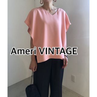 アメリヴィンテージ(Ameri VINTAGE)のAMERI VINTAGEアメリヴィンテージ　ノースリドレープブラウス★ピンク(カットソー(半袖/袖なし))