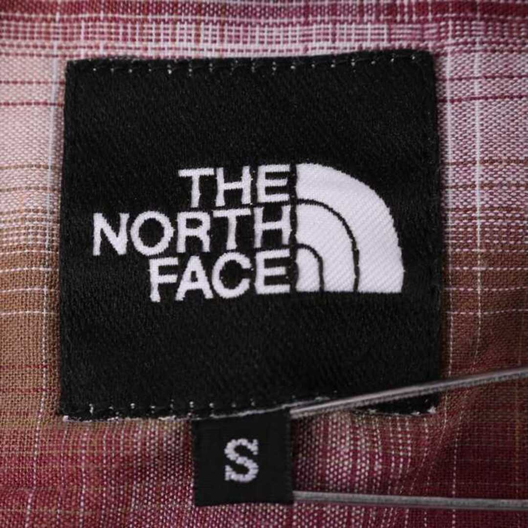 THE NORTH FACE(ザノースフェイス)のザ・ノースフェイス シャツ 半袖 リネン混 チェック トップス アウトドア NR21310 メンズ Sサイズ ワインレッド THE NORTH FACE メンズのトップス(シャツ)の商品写真