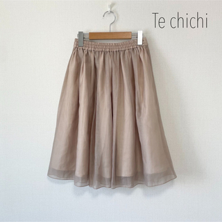 テチチ(Techichi)のTe chichi オーガンジーフレアスカート　ひざ丈スカート　ディスコート(ひざ丈スカート)