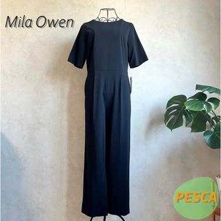 ミラオーウェンMirra Owen★新品タグ付ロールアップオールインワン茶M