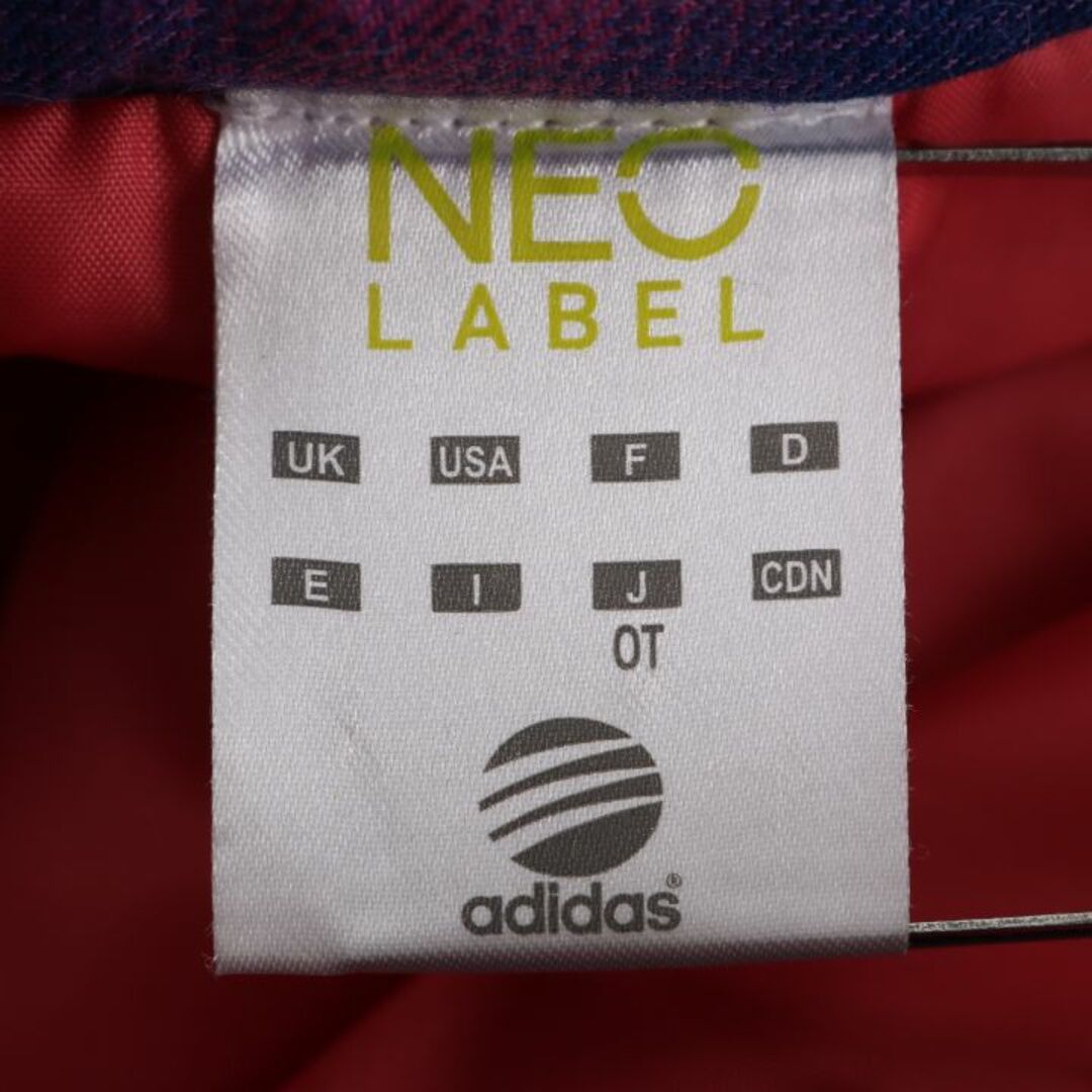 adidas(アディダス)のアディダス NEO LABEL ブルゾン 中綿ジャケット チェック 裾フリル 大きいサイズ アウター レディース OTサイズ ネイビー adidas レディースのジャケット/アウター(ブルゾン)の商品写真