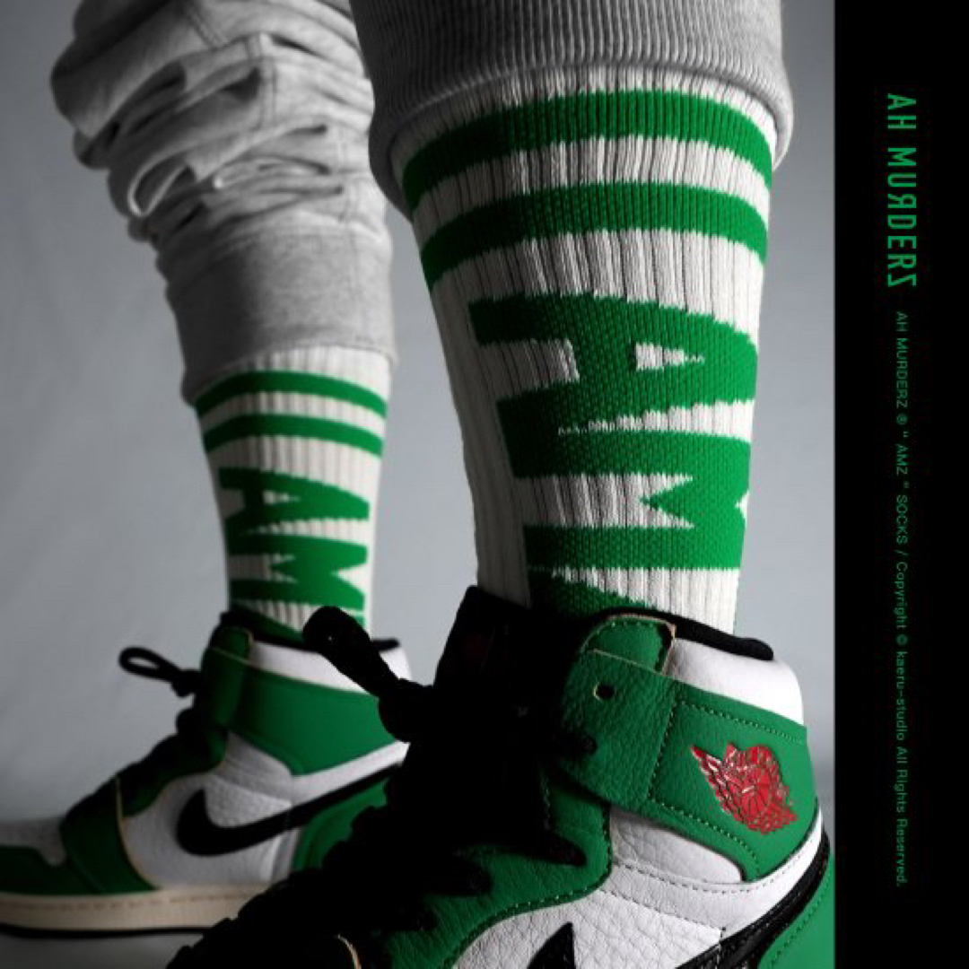 【新品】AH MURDERZ “ AMZ ” SOCKS - GREEN - メンズのレッグウェア(ソックス)の商品写真