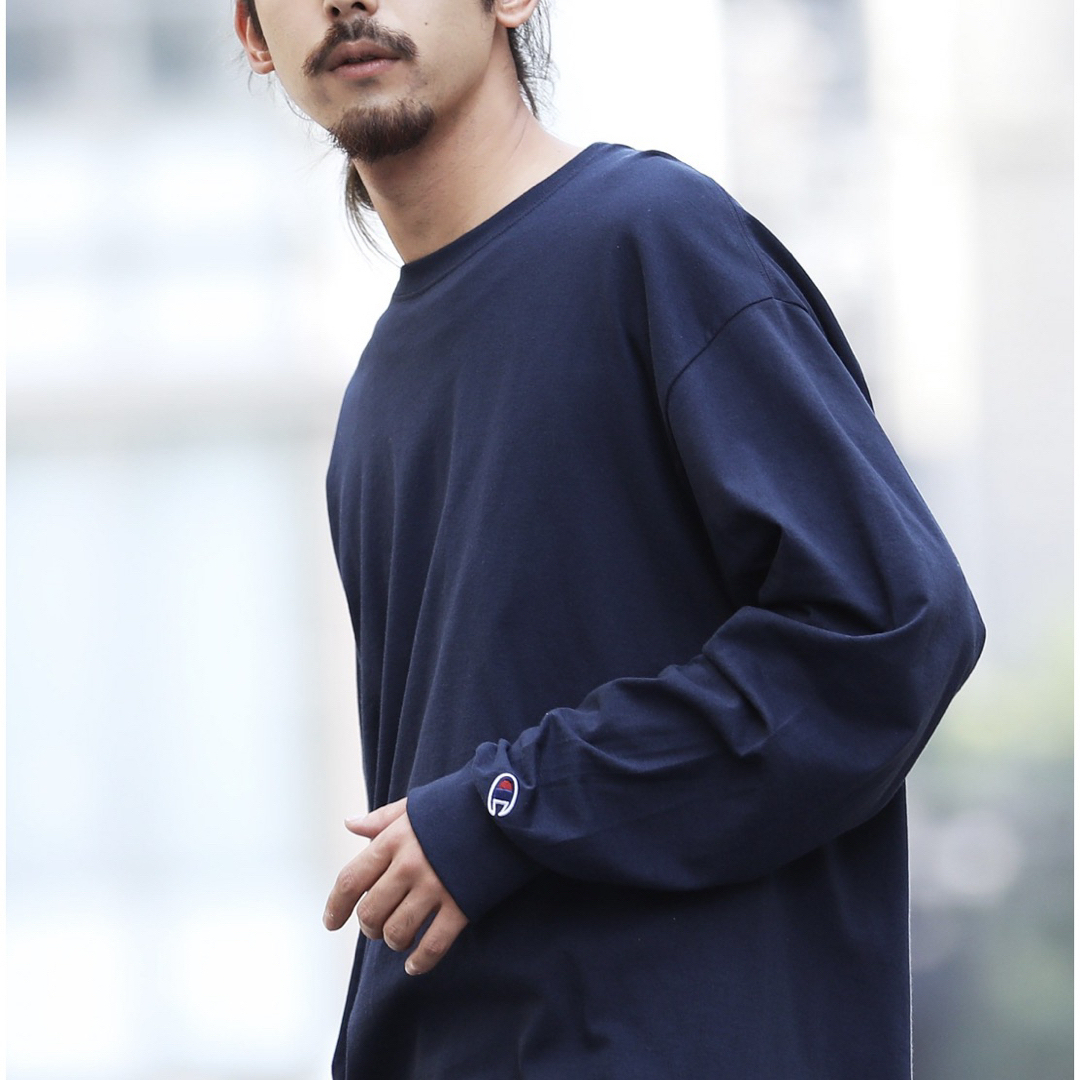 新品★Champion チャンピオン　ロンT ネイビー　Ｌsize | フリマアプリ ラクマ