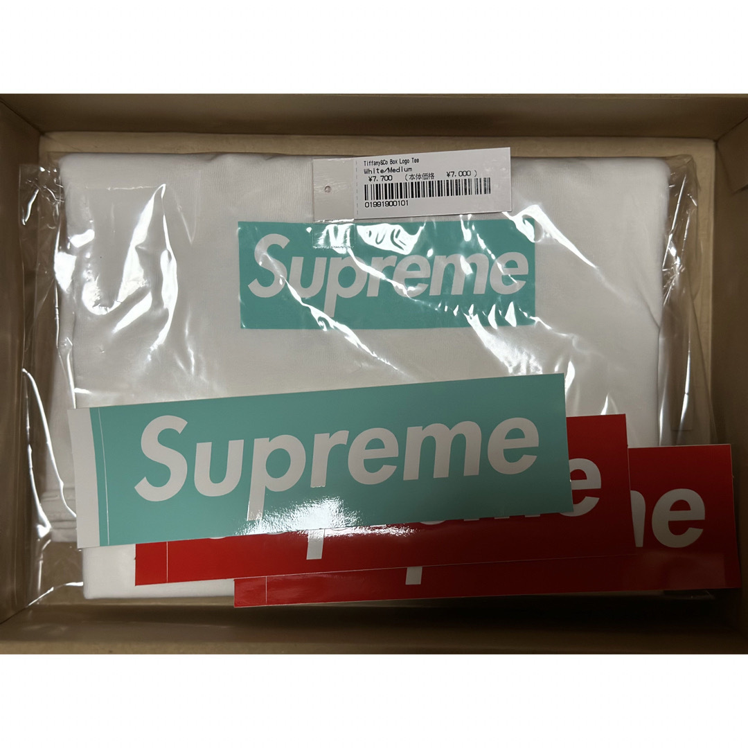 付属品あり　supreme × Tiffany box logo tee M