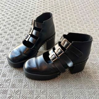 "ROXANA" LEATHER BELT UP SHOES(ローファー/革靴)