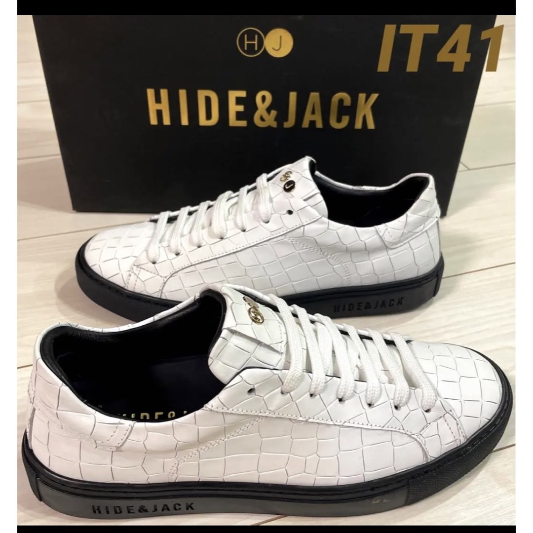 【新品】HIDE&JACK ホワイト/ブラック 41 イタリア製