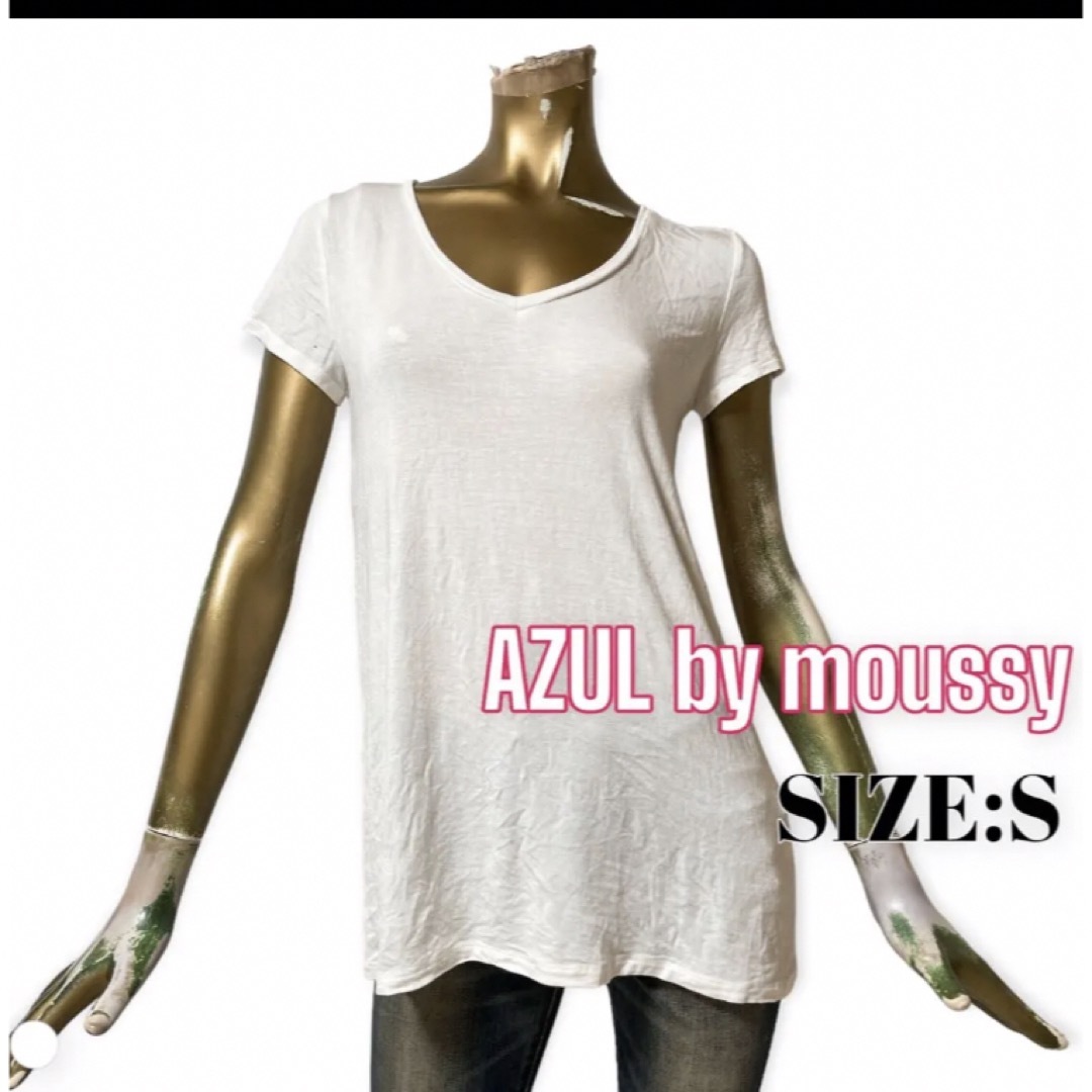 AZUL by moussy(アズールバイマウジー)のAZUL 無地Tシャツ レディースのトップス(Tシャツ(半袖/袖なし))の商品写真
