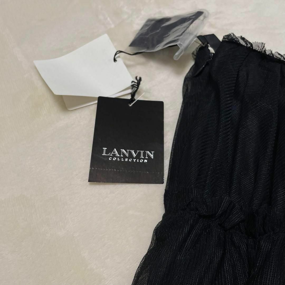 LANVIN COLLECTION(ランバンコレクション)の新品未使用タグ付✨シルク混✨ランバン　フリルレーススカート　黒　ブラック　38 レディースのスカート(ひざ丈スカート)の商品写真