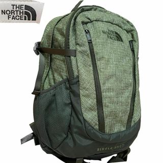 ザノースフェイス(THE NORTH FACE)の【ほぼ新品】 ノースフェイス シングルショット グリーン リュック バックパック(バッグパック/リュック)