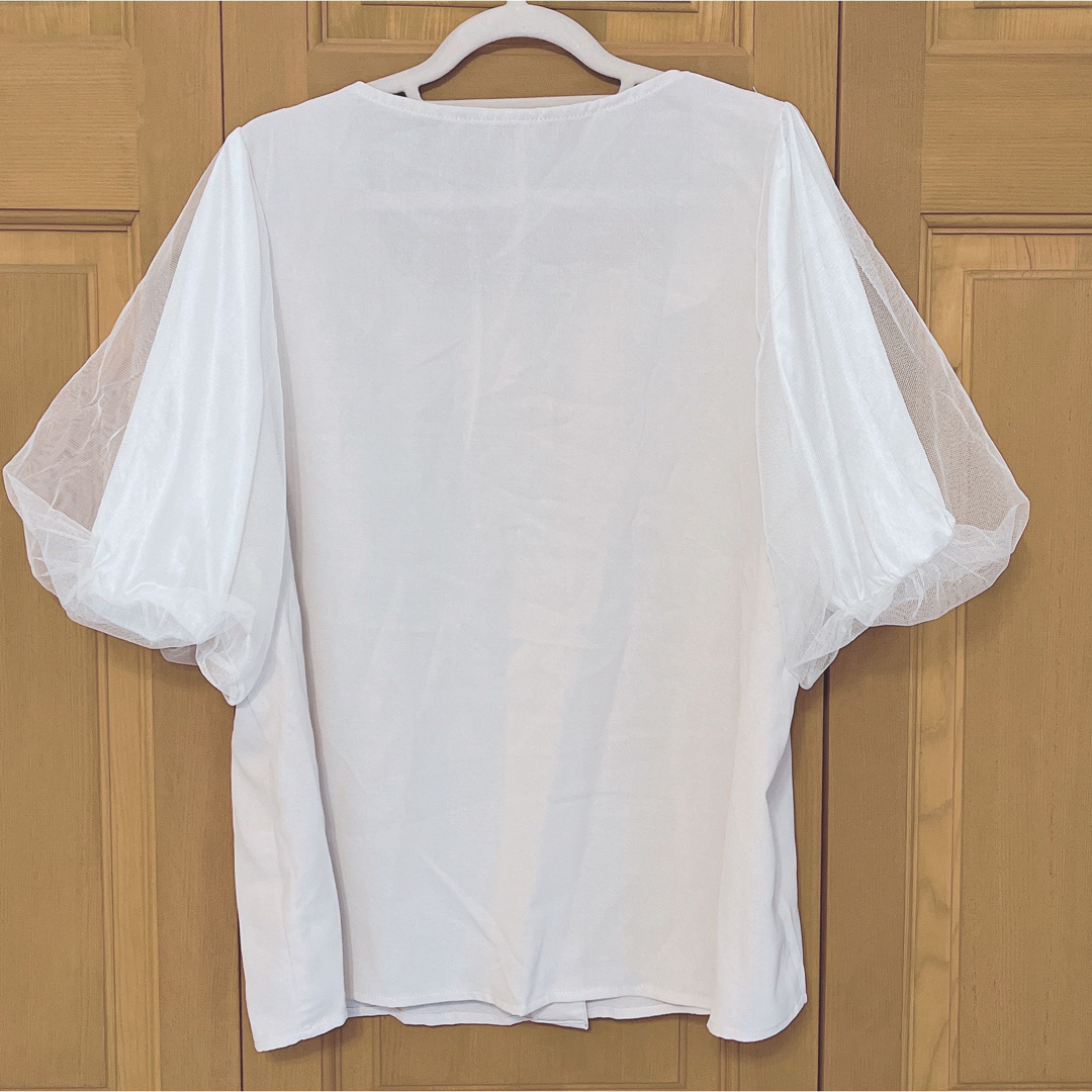 GRL(グレイル)のグレイル　GRL スクエアネック袖チュールブラウス レディースのトップス(シャツ/ブラウス(半袖/袖なし))の商品写真