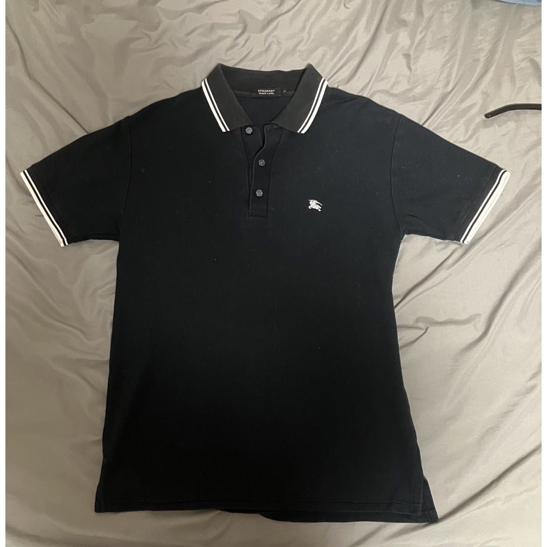 BURBERRY BLACK LABEL - バーバリー ブラックレーベル ポロシャツ 黒