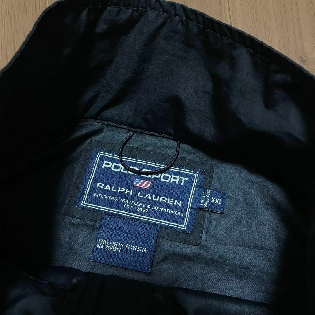 POLO RALPH LAUREN(ポロラルフローレン)の90's 希少品✨POLO SPORT ナイロンジャケット　XXLサイズ　黒 メンズのジャケット/アウター(ナイロンジャケット)の商品写真