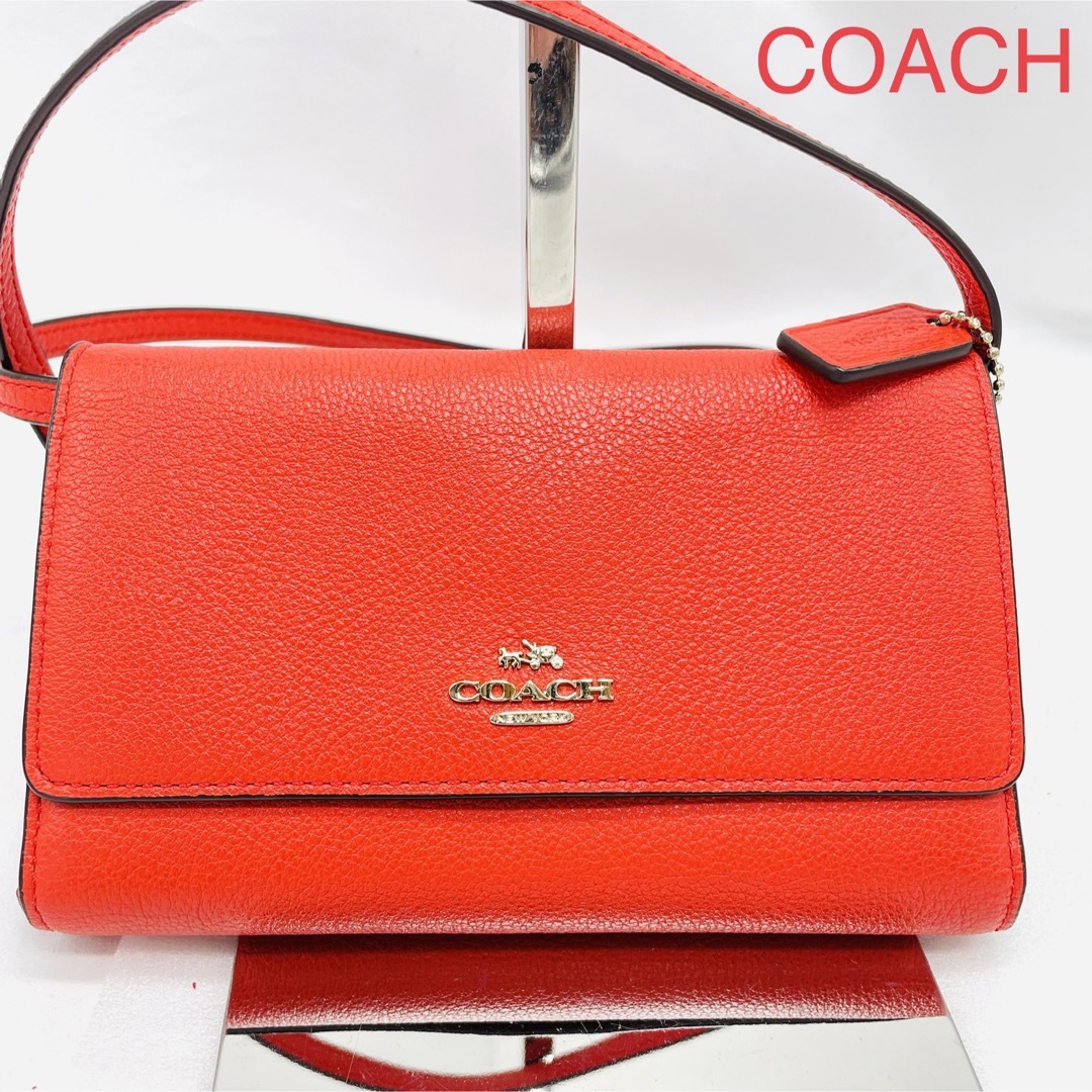 COACH コーチ ショルダーウォレット　ショルダーバッグ レザー　馬車ロゴ