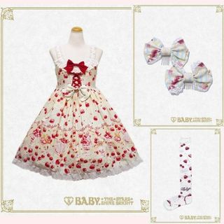 ベイビーザスターズシャインブライト(BABY,THE STARS SHINE BRIGHT)のBABY⭐️Kira☆Kira Parfait柄ジャンパースカートⅡ+小物set(ひざ丈ワンピース)