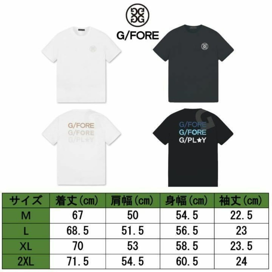 G/FORE ゴルフ ジーフォア メンズ Tシャツ 【M～2XL】 新品 白 7