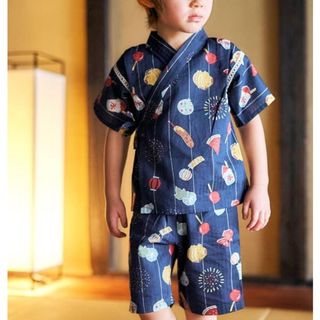 アプレレクール(apres les cours)の新品 未開封 アプレのはんなり甚平 BOYS 男の子 ネイビーブルー(甚平/浴衣)