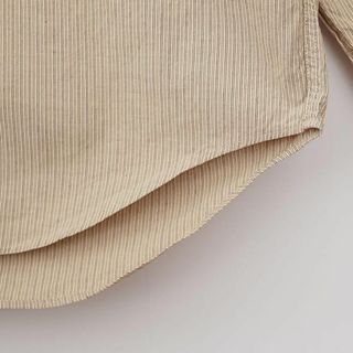 ラルフローレン BDシャツ ベージュ 立体生地 ワンポイント ストライプ 刺繍