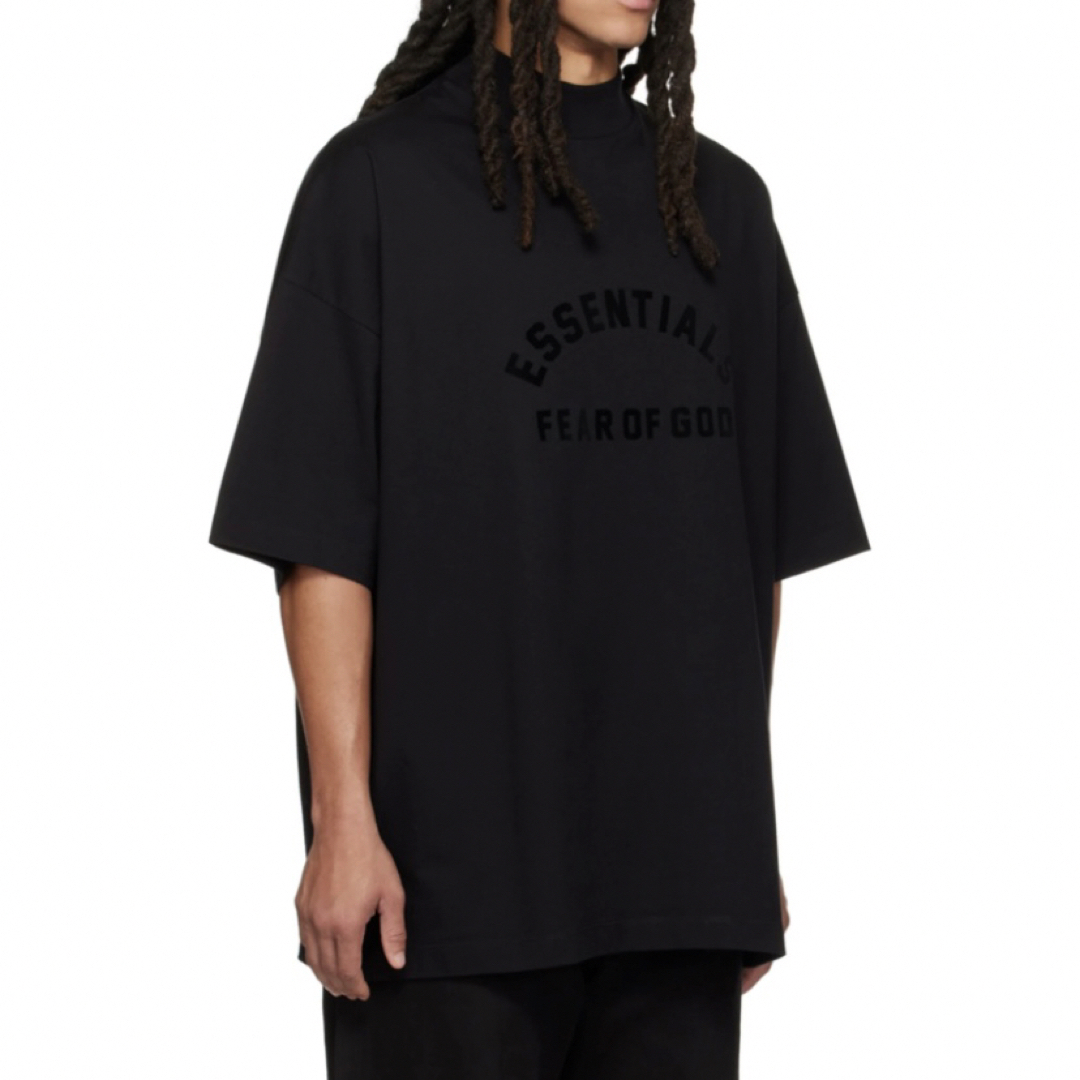 FOG エッセンシャルズ Tシャツ jet black 黒 S ラバー ロゴ