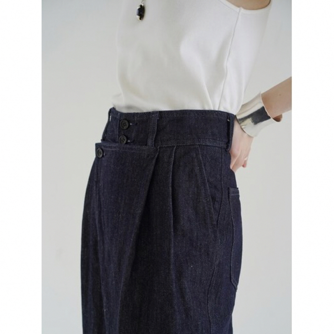 CLANE  FRONT WRAP DENIM PANTS