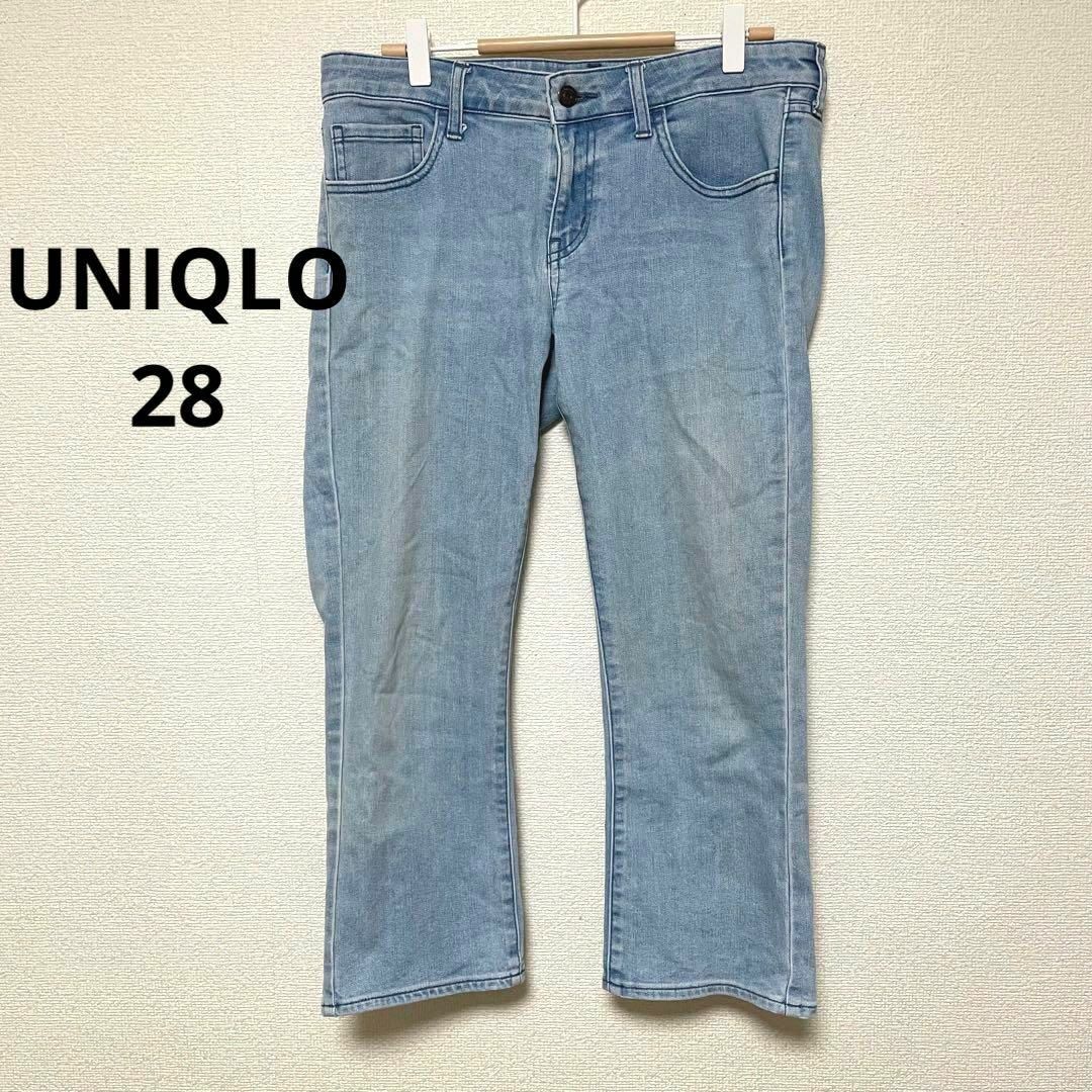 UNIQLO(ユニクロ)のi130 UNIQLO ユニクロジーンズ クロップド デニムパンツ ライトブルー レディースのパンツ(デニム/ジーンズ)の商品写真