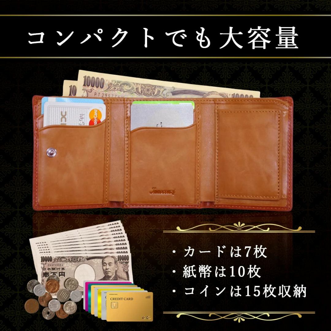 [innocenzi] 三つ折り財布 イノセンツィ 本革 ミニ財布 小さい財布 3