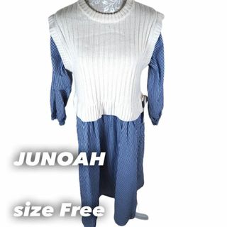 ジュノア(JUNOAH)のJUNOAH ニットドッキングワンピース(ロングワンピース/マキシワンピース)