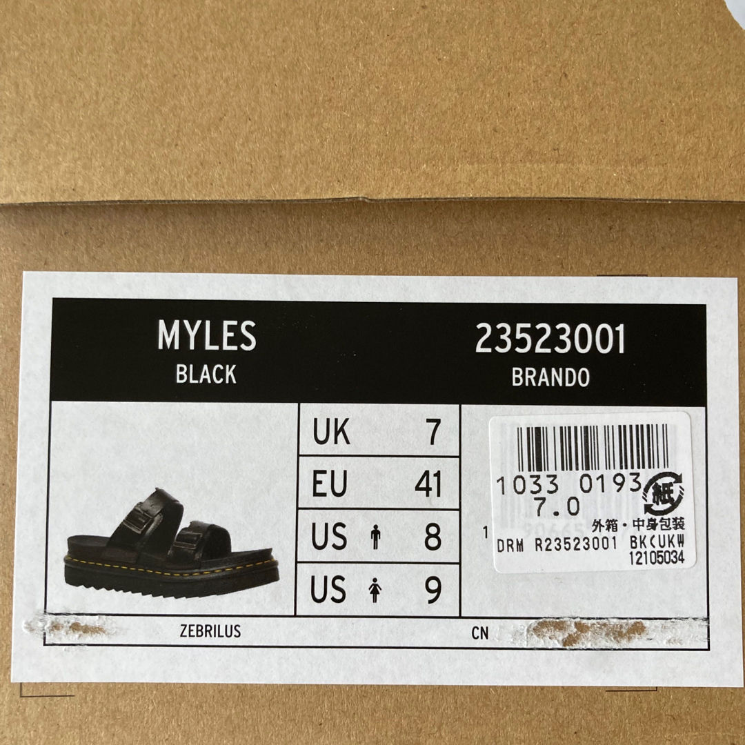 Dr.Martens(ドクターマーチン)の【美品！】ドクターマーチン ZEBRILUS MYLES マイルス サンダル黒 メンズの靴/シューズ(サンダル)の商品写真
