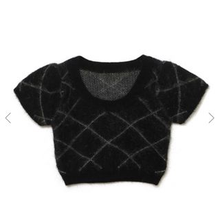 バブルス(Bubbles)のfleeting check knit tops meltthelady(カットソー(半袖/袖なし))