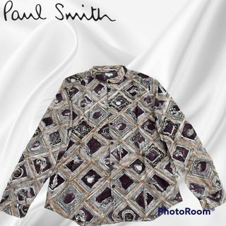 90年代 フランス製 Paul Smith 総柄 半袖シャツ アロハ グリーン