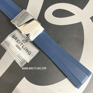 ブライトリング(BREITLING)の79【新品】24mm 最新型 ブライトリング 紺 ラバーベルト 鏡面 Dバックル(ラバーベルト)