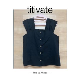 ティティベイト(titivate)のtitivateリネン混フロントボタンブラウス♡美品(シャツ/ブラウス(半袖/袖なし))