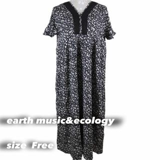 アースミュージックアンドエコロジー(earth music & ecology)のearth music&ecology 花柄ワンピース(ロングワンピース/マキシワンピース)