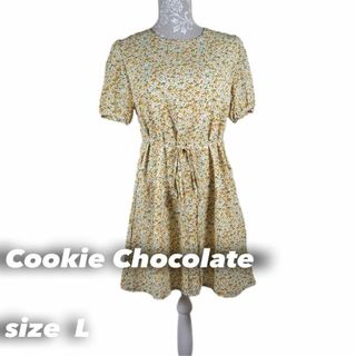 cookie chocolate 花柄ひざ丈ワンピース(ロングワンピース/マキシワンピース)