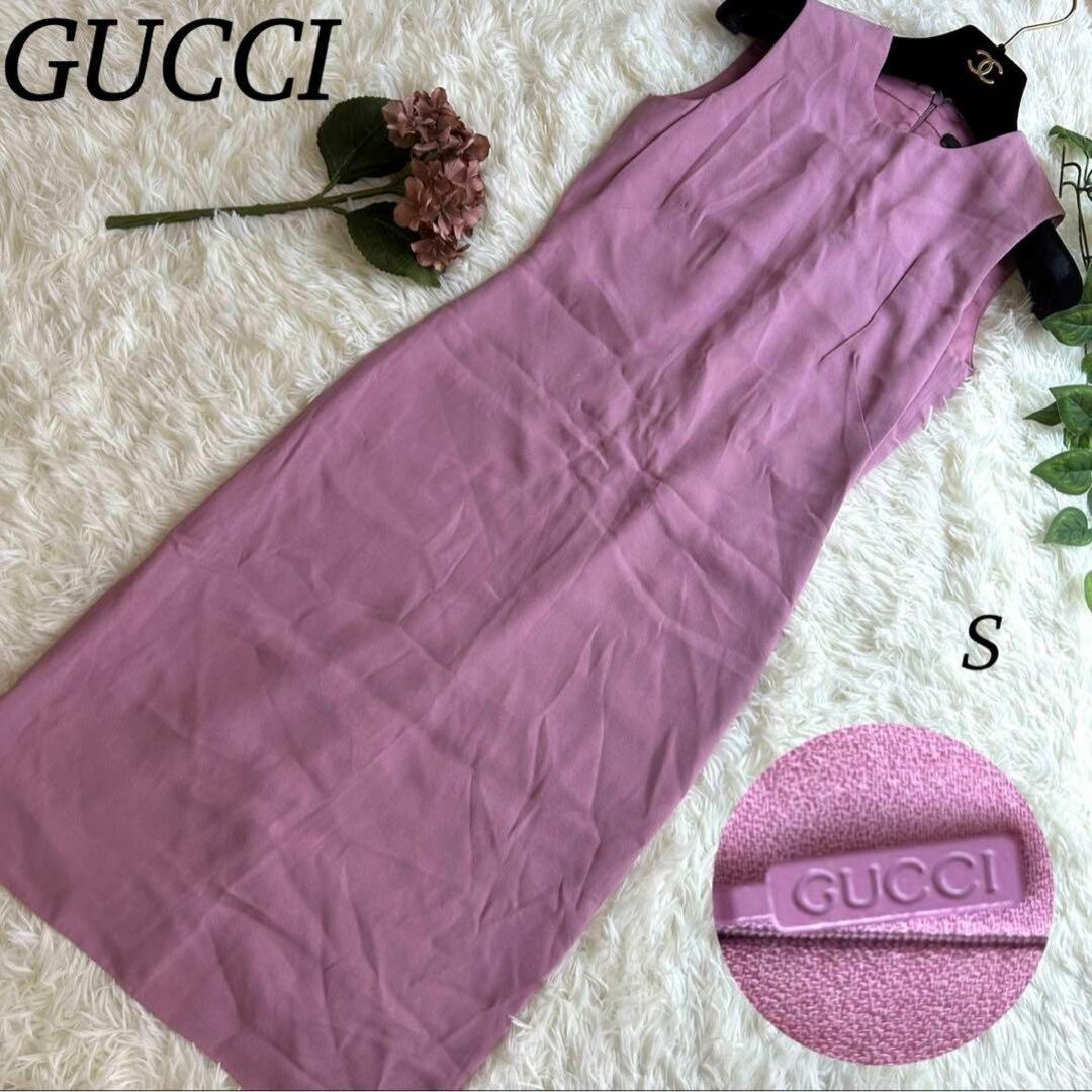 Gucci - グッチ GUCCI ピンク ワンピース 袖なし レディース 婦人 膝丈
