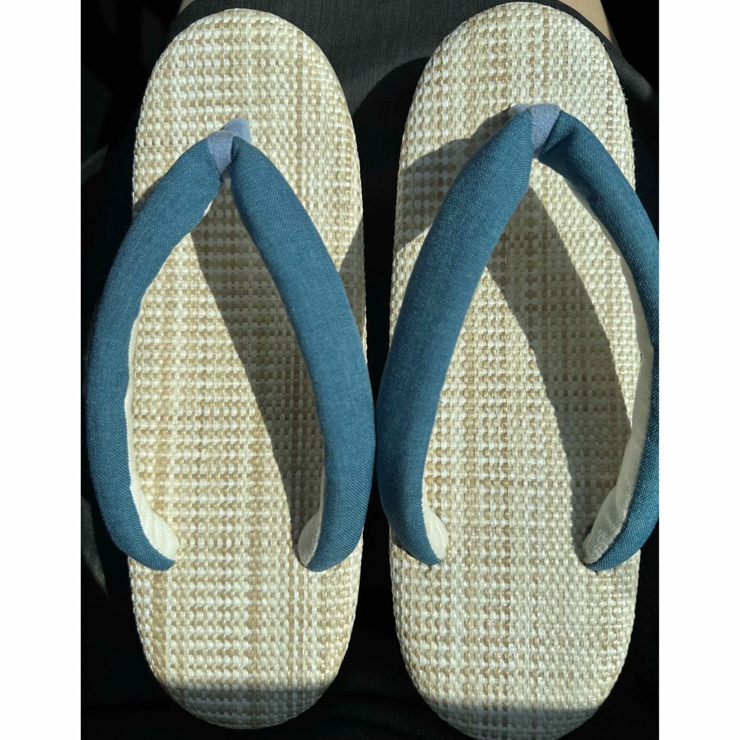 夏草履　白×ブルー レディースの靴/シューズ(下駄/草履)の商品写真
