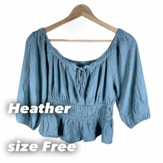 ヘザー(heather)のHeather クロップドトップス(シャツ/ブラウス(長袖/七分))