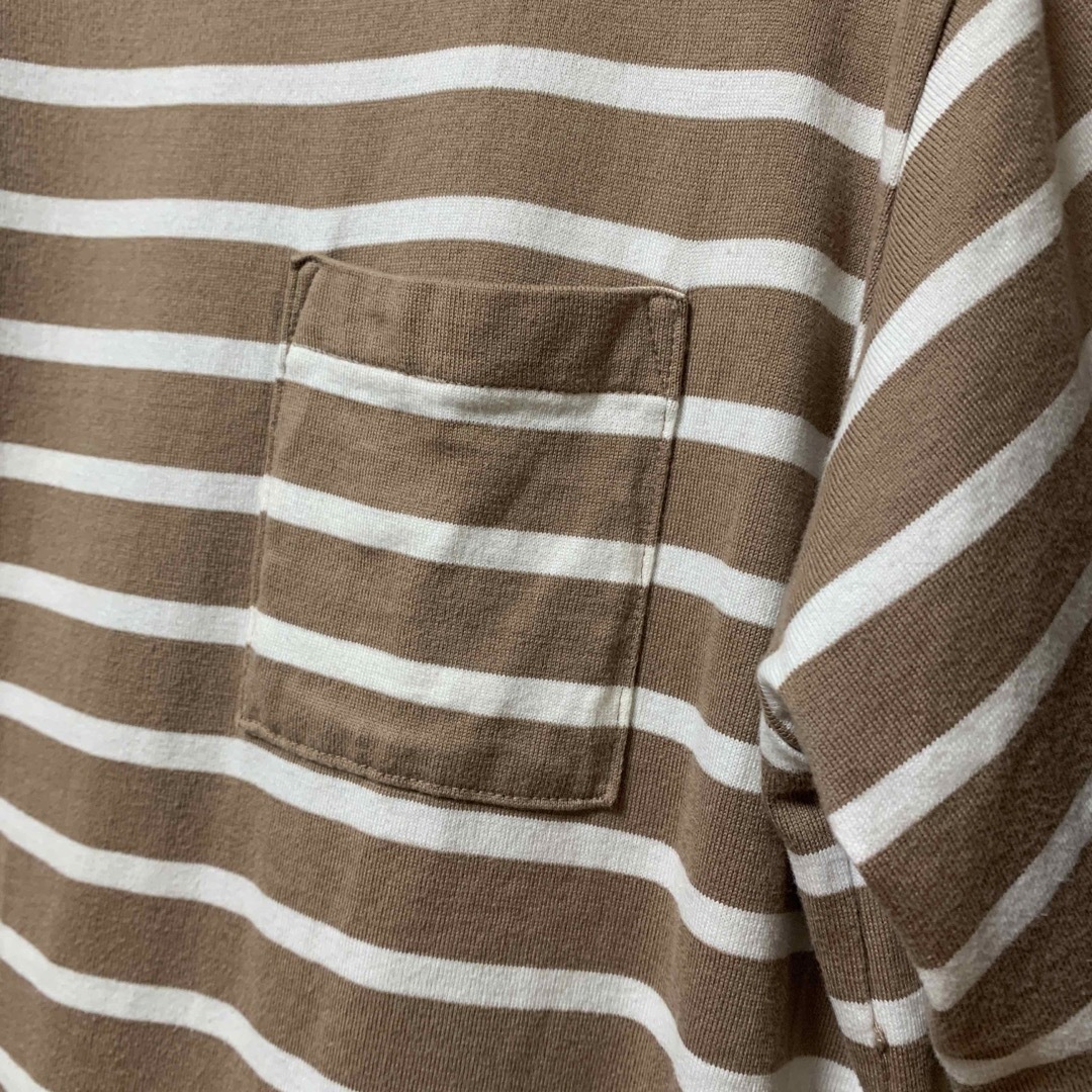 Ciaopanic(チャオパニック)のCIAOPANIC モカブラウン ボーダーTシャツ ボーダーカットソー  レディースのトップス(Tシャツ(半袖/袖なし))の商品写真