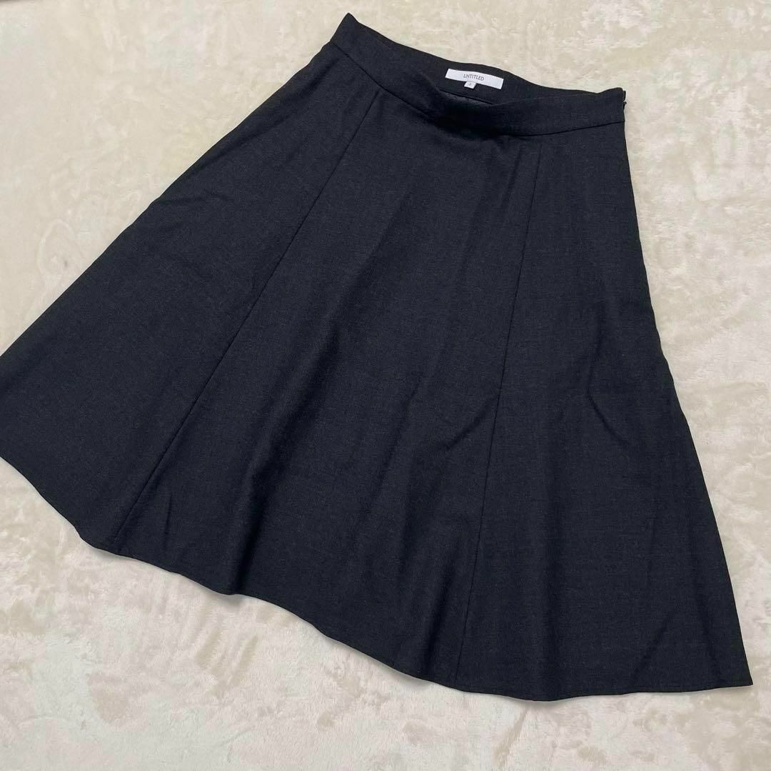 UNTITLED(アンタイトル)の極美品✨untitled アンタイトル　ウール100% ひざ丈スカート　Mサイズ レディースのスカート(ひざ丈スカート)の商品写真