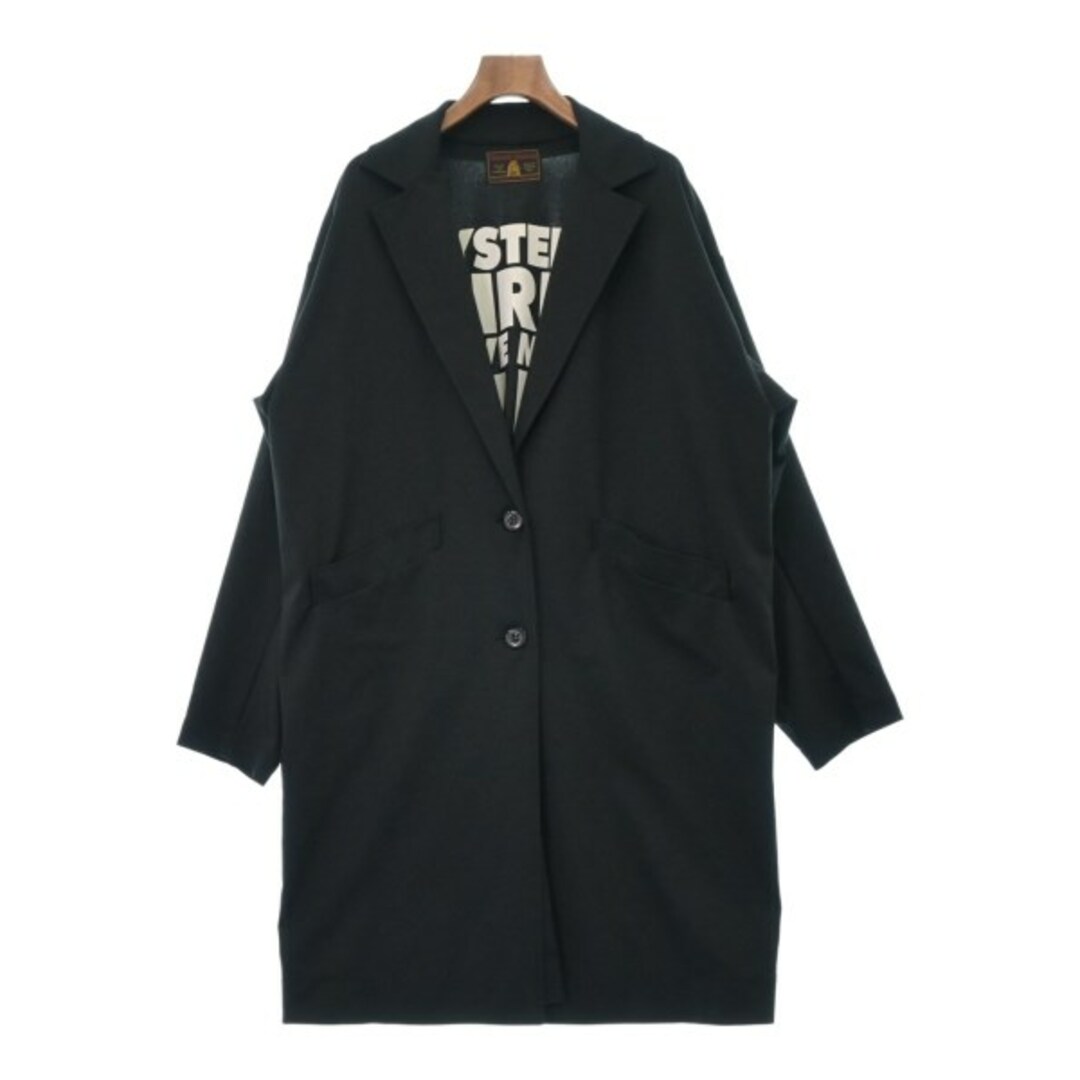 HYSTERIC GLAMOUR(ヒステリックグラマー)のHYSTERIC GLAMOUR ヒステリックグラマー チェスターコート F 黒 【古着】【中古】 レディースのジャケット/アウター(チェスターコート)の商品写真