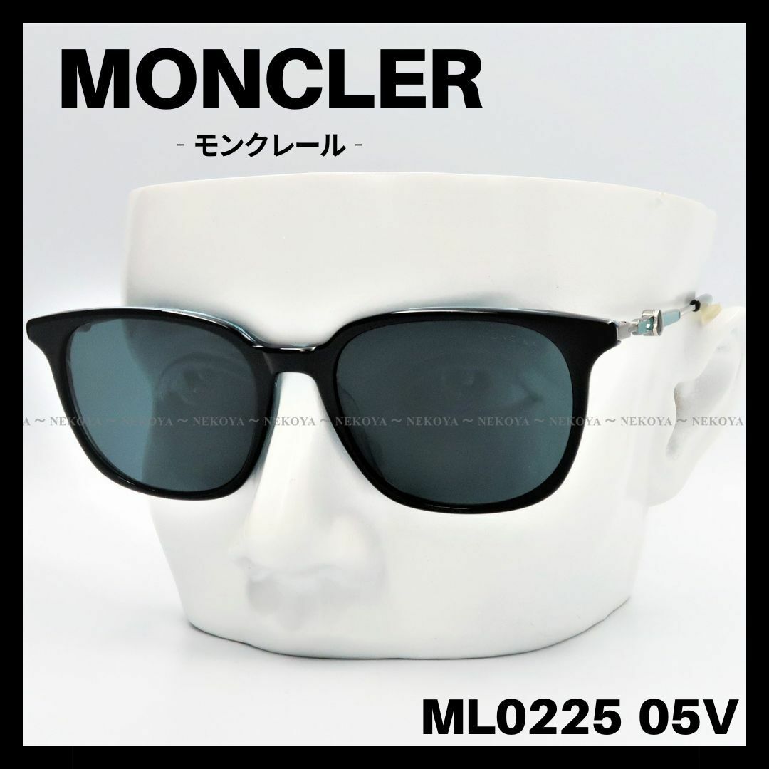 直販正本 MONCLER ML0225 05V サングラス ブルー×ブラック サングラス