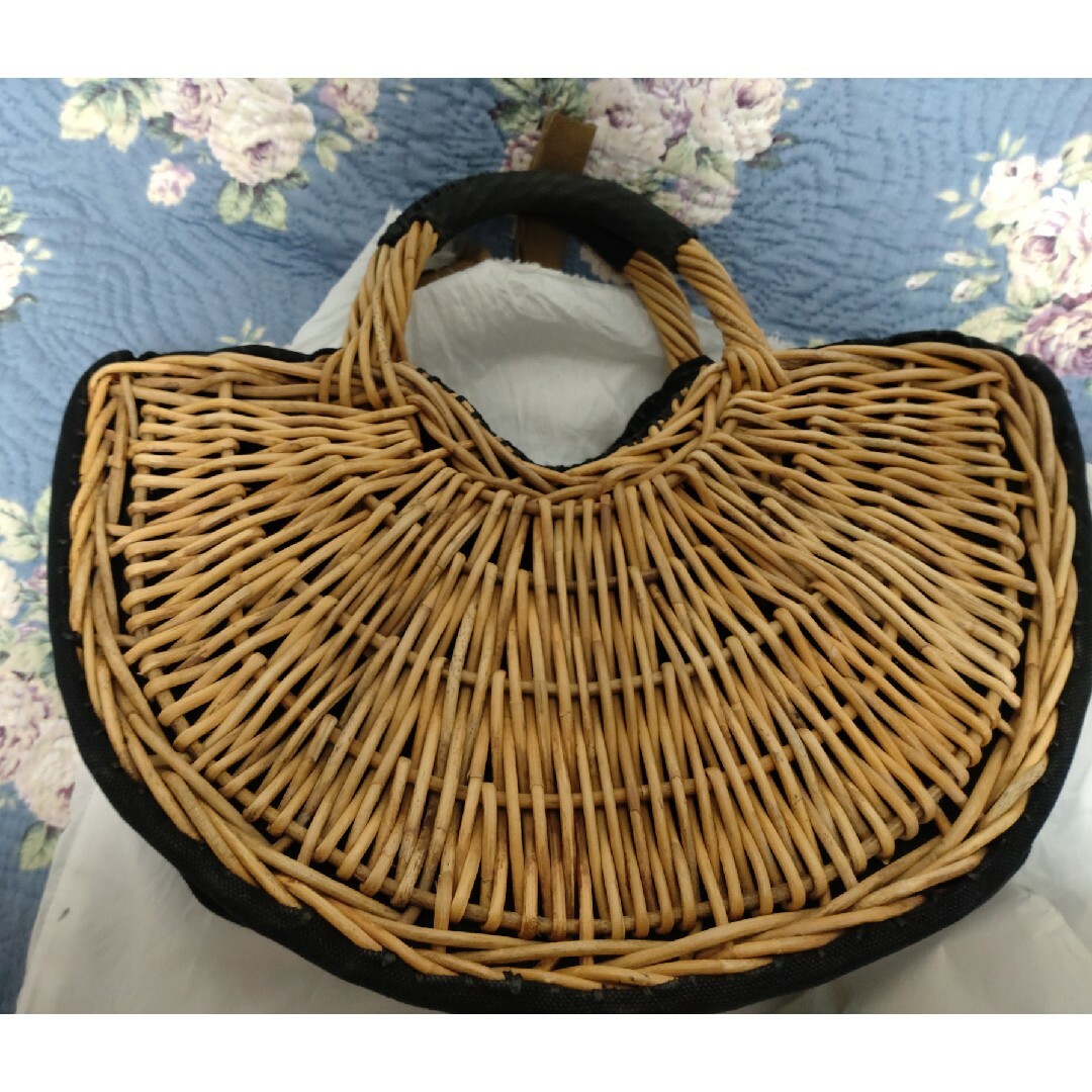 エバゴス ebagos 半月 カゴバッグ キャンバス生地 黒の通販 by hmi