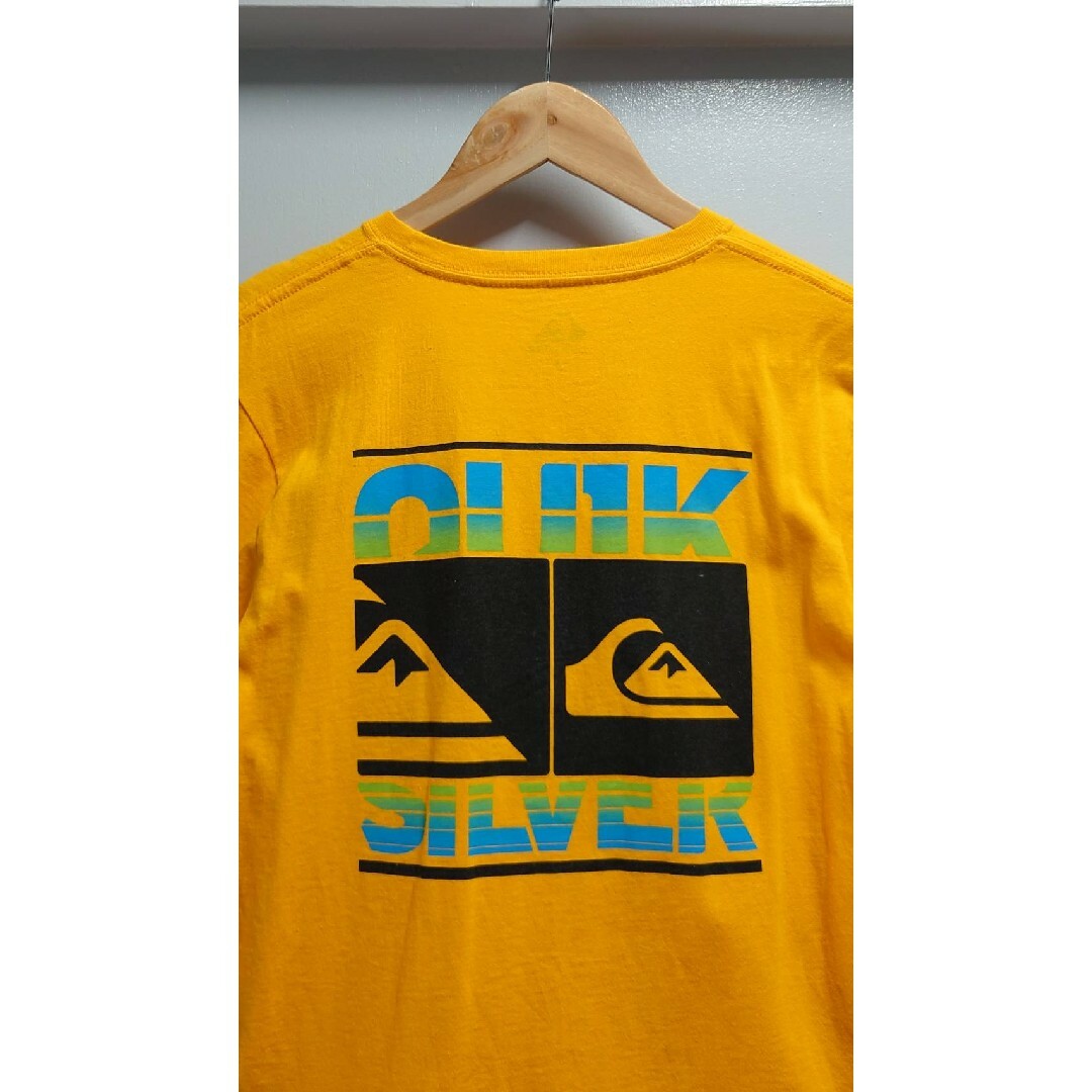 QUIKSILVER 両面 ロゴ プリント Tシャツ イエロー S