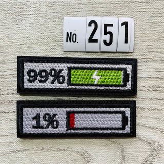 パワー 99% 1% （251） ☆ 刺繍ワッペン ベルクロ付(個人装備)