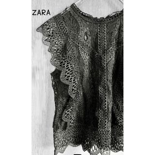 ザラ(ZARA)のZARA  ザラ　レーストップ(カットソー(半袖/袖なし))