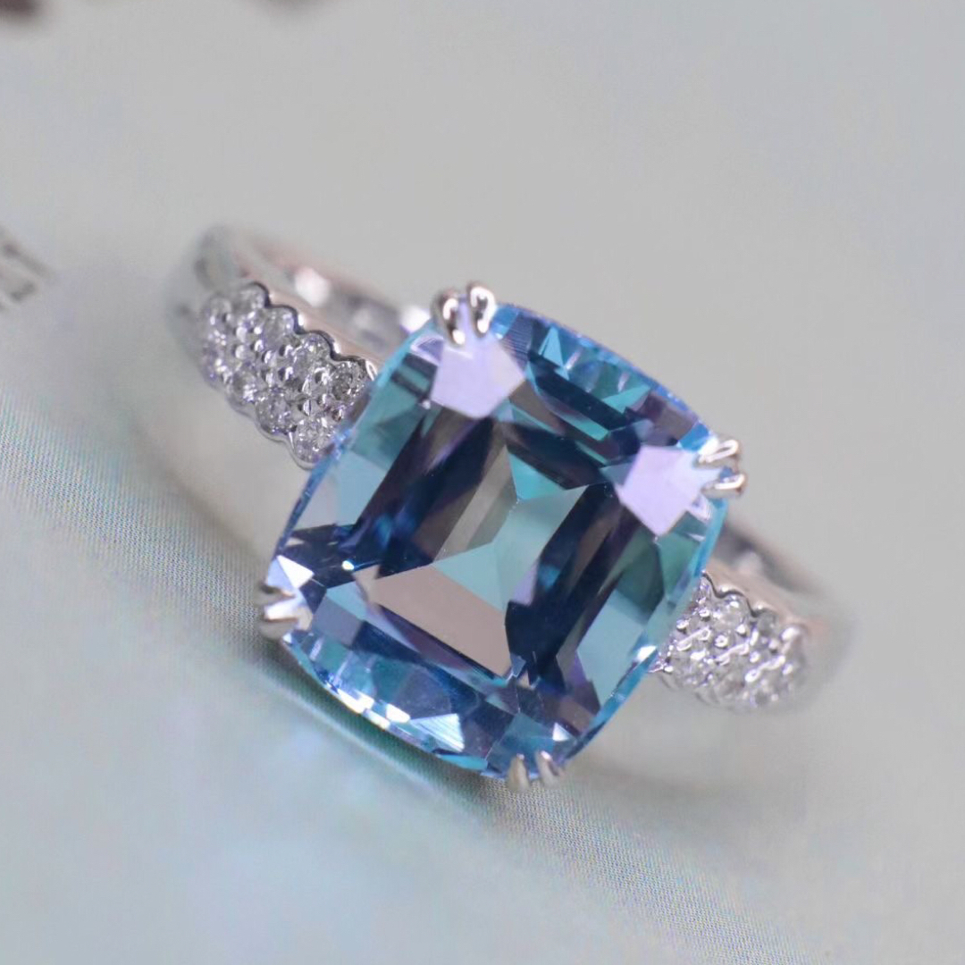 ⭐︎【高級】天然 アクアマリン リング 18.3mm